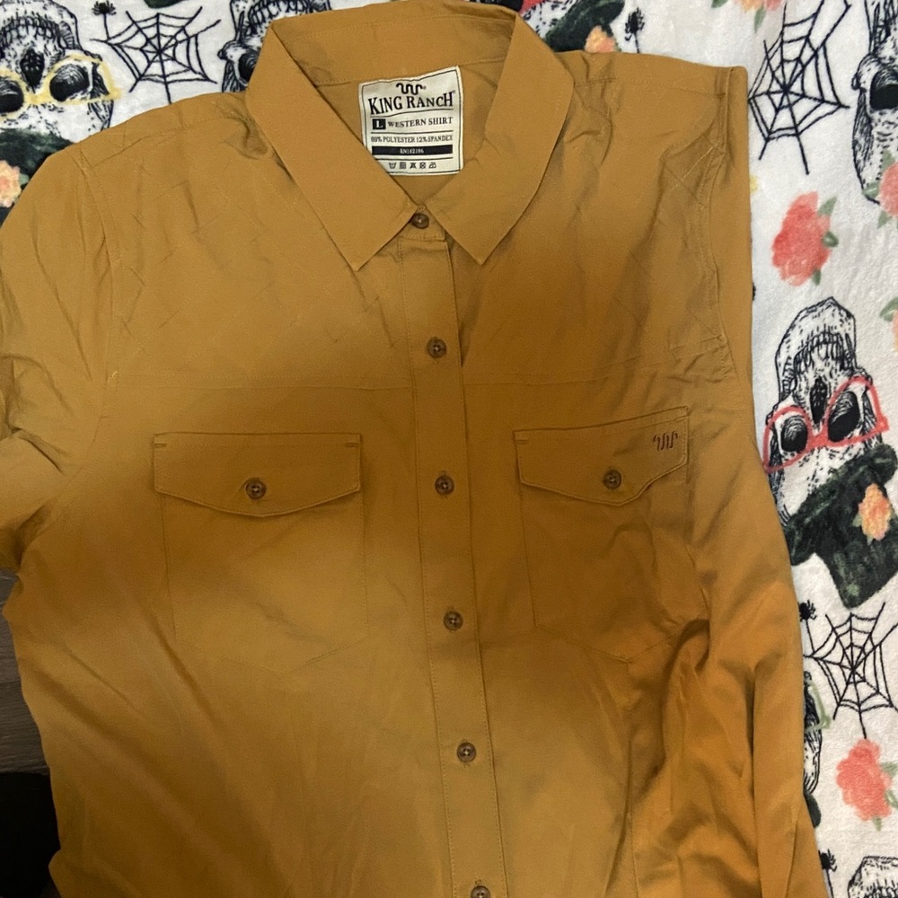 King Ranch Men's Casual Button Down Shirt - Brown
